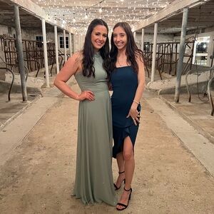 Sage Green High Neck Dress